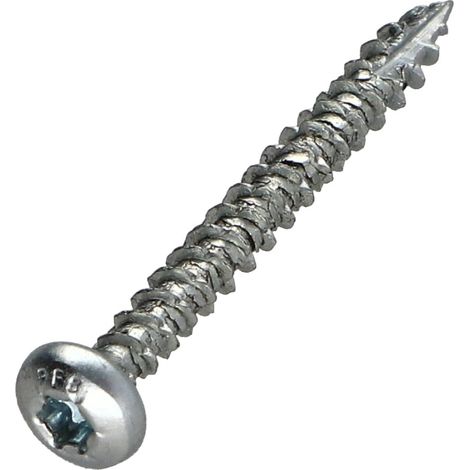 Vis bois TEKOR Tête ronde TR TORX T25 5X40 Filetage total Pointe antifendage type 17 Acier zingué