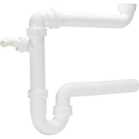 Raumsparsifon DN 40 (1 1/2'') für Spüle - mit Schlauchanschluß DN 20 (3/4'') - Abgangsrohr DN 40