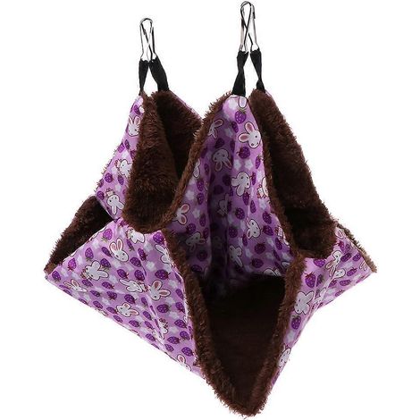 Hamac double couche pour hamster, cage, lit planeur, suspendu chaud pour se reposer et jouer - L-Plum (1/5)