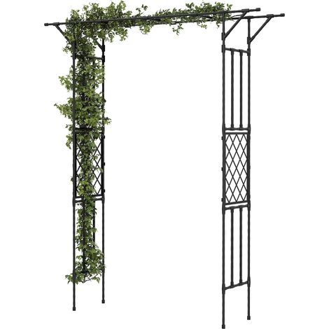 Outsunny Garden Arch, Rose Arch, 180 x 40 x 215 cm, Black