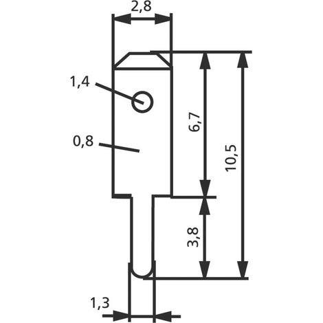 Vogt Verbindungstechnik 3780A08.68 Steckzunge Steckbreite: 2.8 mm Steckdicke: 0.8 mm 180 ° Unisolie