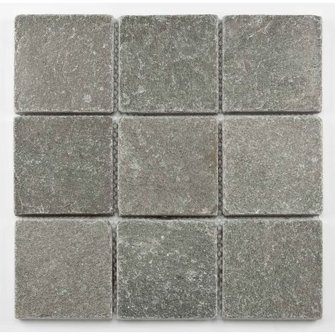 Tinor – Mosaïque pierre naturelle 30,5 x 30,5 cm – Couleur gris – Pour sols intérieurs et extérieurs – Résistante aux intempéries
