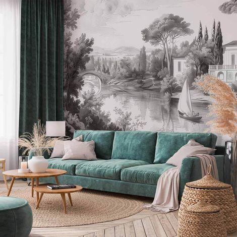papel pintado artgeist vintage negro 150x105 cm