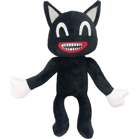 Weiches schwarzes Anime-Katzen-Plüschtier – Geschenk für Kindergeburtstage, Weihnachten und Neujahrsdekorationen