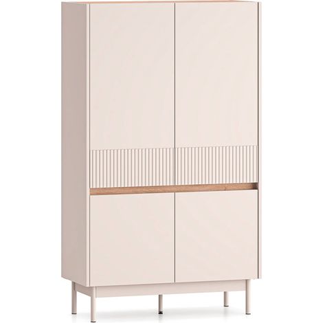 Armoire basse 4 portes Connie Cachemire et Bois (1/5)