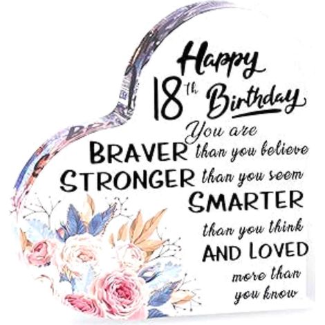 Plaque Acrylique - 10 x 10 x 1 cm - Forme De Cœur - Pour Anniversaire De 18 Ans - 1 Pièce (1/5)