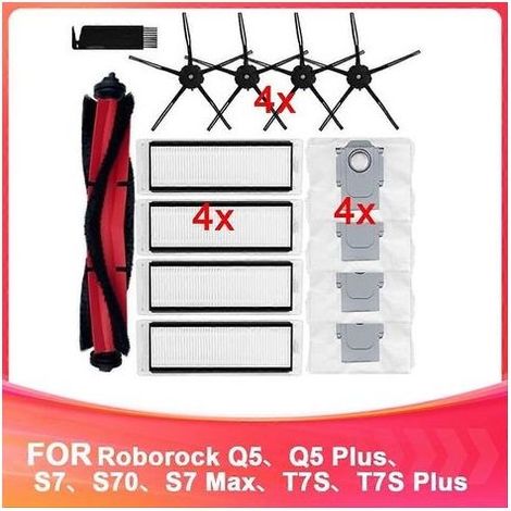 Pièces détachées pour aspirateurs robots Roborock Q5, Q5 Plus, S7, S70, S7 Max, T7S, T7S Plus, pièces principales (1/5)