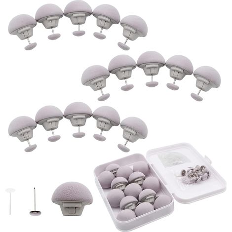 Juego de 16 clips redondos para sujetar fundas nórdicas, con diseño de setas y botones, clips de plástico para colchones, fundas nórdicas y ropa (gris). (1/5)