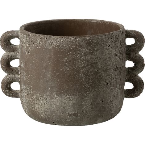 Cache-pot en céramique marron (1/2)