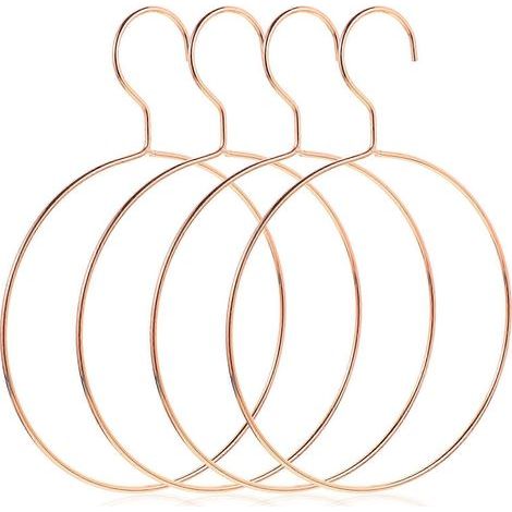 Set mit 4 Schalringen im nordischen Stil, Kleiderbügeln, Gürtelhaltern aus Metall – 25,5 x 17,8 cm – Roségold (1/3)