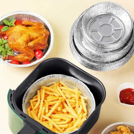 casseroles en aluminium Assiettes jetables en aluminium de 8 pouces, electromenager electrique Argent 8 pouces (20 pièces) (1/4)