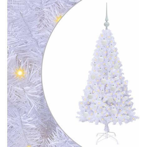 Sapin de Noël artificiel avec 150 LED Blanc 120 cm PVC et Acier CFW723890 (1/5)