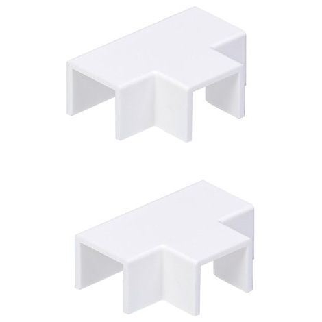 Conector en T para canaleta de 10 x 10 mm, blanco, paquete de 2, tehalit TEHALIT