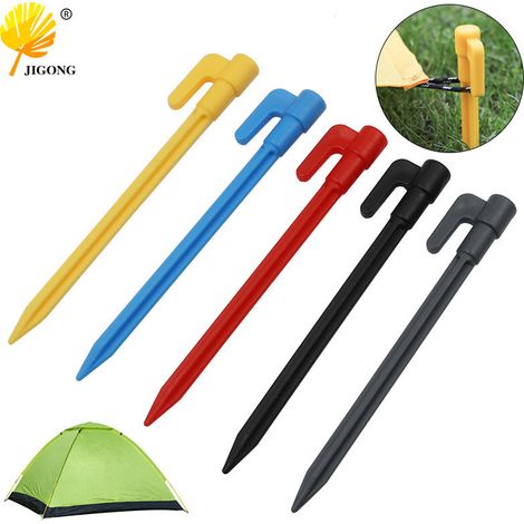 piquets en plastique pour tentes de camping, filets d'ombrage pour serres, tapis de plage d'extérieur, piquets de fixation résistants au vent, piquets pour toiles de paillis, piquets de sol