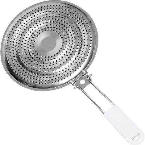Diffuseur de chaleur pour plaques de cuisson à gaz 20 cm, accessoire en acier inoxydable blanc universel (1/5)