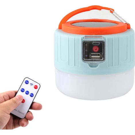 Solarbetriebene Campinglampe für den Außenbereich mit Fernbedienung, Solar-LED-Beleuchtung für Zelt oder Campingplatz, USB-Ausgang. (1/5)