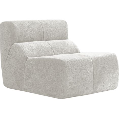 Sillón individual de terciopelo blanco con relleno de espuma, 93 x 109 x 79 cm, HOMVRA (1/5)