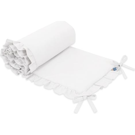 Protector universal con volante para cuna - blanco