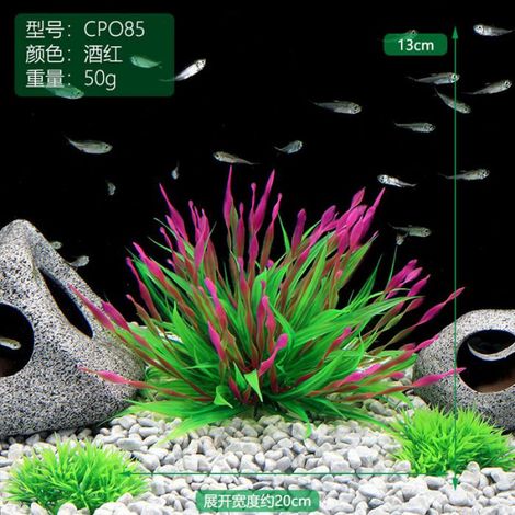 Plantes sous-marines artificielles pour Aquarium,décoration d'algues,vert,violet,décorations de visualisation pour maison-S-Rouge