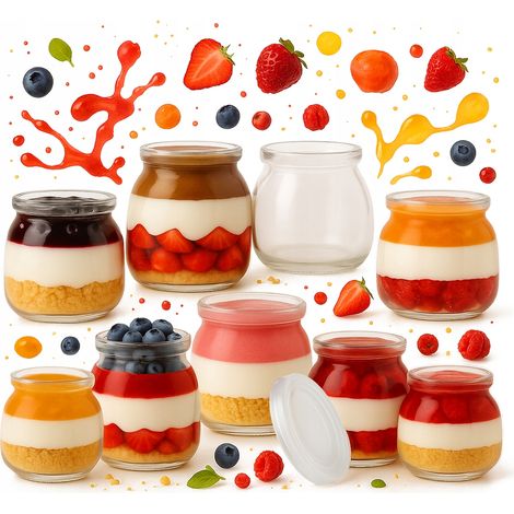 20x TARROS DE CRISTAL PARA POSTRES 100ml Envases para postres como regalo (1/5)