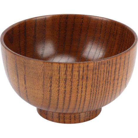 Bol en bois fait main de style japonais, idéal pour servir nouilles, riz, soupes et salades. (1/5)