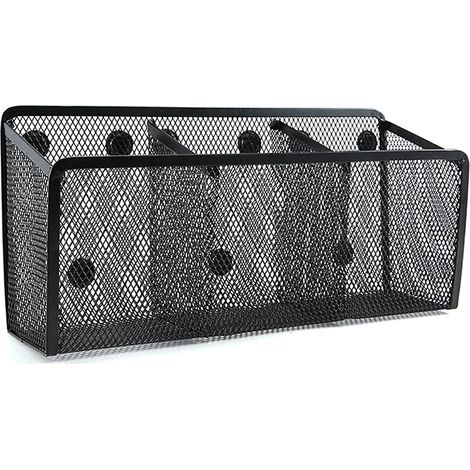Panier de rangement magnétique en filet métallique pour stylos, fixation sur tableau blanc, réfrigérateur et plan de travail