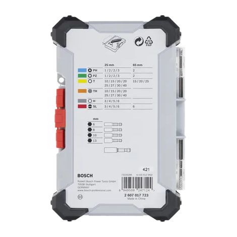 Bosch Schrauberbit-Set Extra Hard 43-teilig - Bit-Set mit Farbcodierung und robustem Koffer