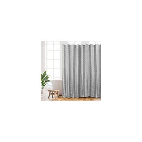 180x200 cm Rideau Douche, Rideau de Douche, Rideaux de Douche Polyester Lavable en Machine avec Ourlet Inférieur Lesté et 12 Crochets, Rideau