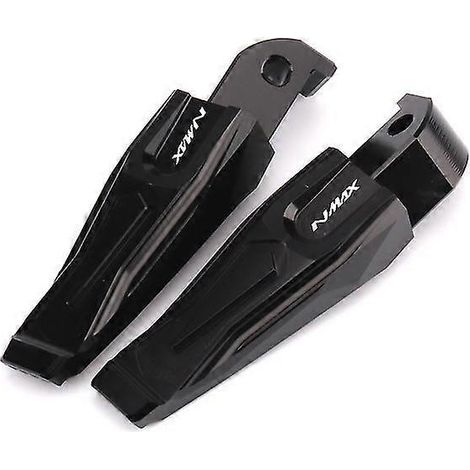 Passend für Yamaha Nmax 125, Nmax 155, N Max 150, Nmax 155 (2015–2022), CNC-gefräste Aluminium-Fußrasten für Sozius – Nmax-Logo, Schwarz (1/5)