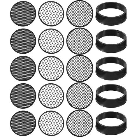 Ensemble de 5 tamis à mailles (20 pièces) pour jardin, outil de jardinage, tamis à terre-11.2X3CM-Black