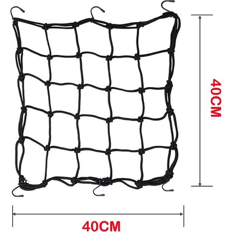 Lot de 2 filets à bagages pour vélo, moto, 2 tendeurs de bagages avec crochets 40x40cm (1/4)