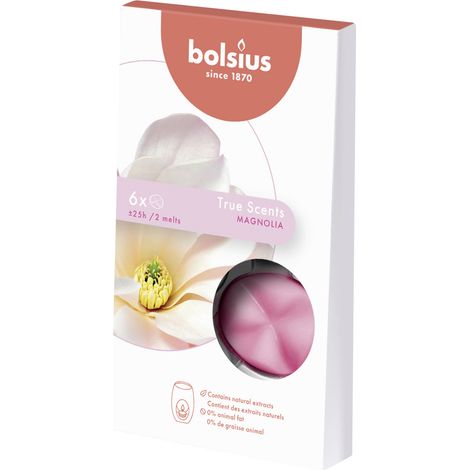 Bolsius Aromatic Wax Melts Magnolie, 6er Pack Duftwachs Schmelzblüten