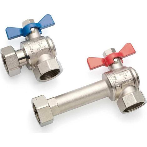 Eckkugelhahn-Set G1 für HKV/HKV-D/HLV Edelstahl (1/2)