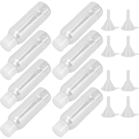 8 Flacons Voyage Transparents 100ml avec Entonnoirs, Récipients Miniatures pour Cosmétiques et Parfums (1/5)