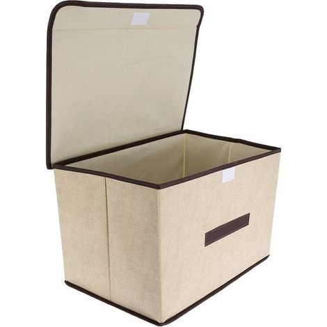 2 pièces/ensemble tygförvaringslådor med lock vikbar förvaringskub
