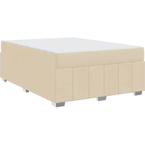 Estructura de cama con colchón Crema 160 x 200 cm tela vidaXL (1/5)
