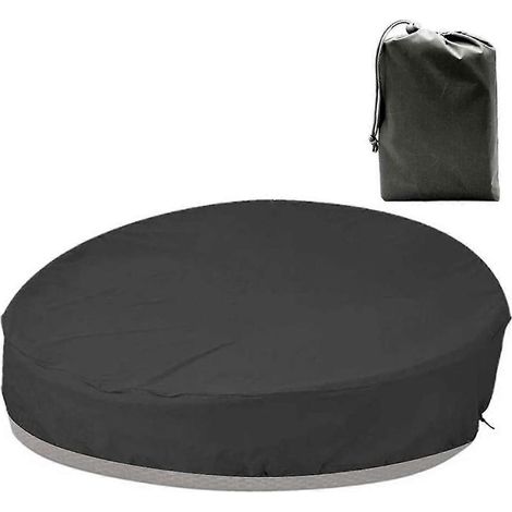 Housse pour lit de jardin rond, housse pour mobilier de jardin, housse pour lit de jardin en tissu Oxford résistant, imperméable et résistante aux UV et aux intempéries (1/4)