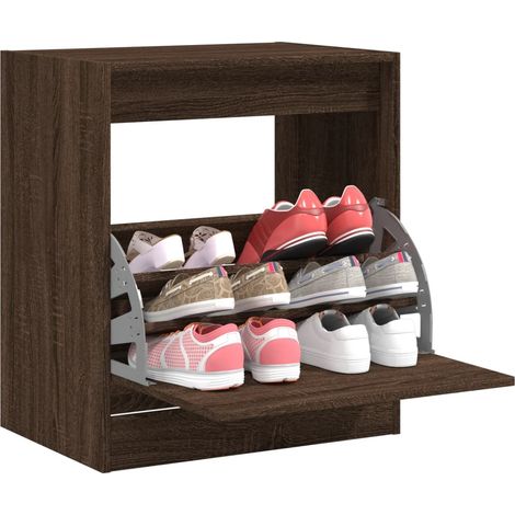 Zapatero de madera de ingeniería marrón roble 60x42x69 cm vidaXL