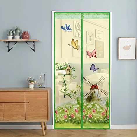 Moustiquaire de porte magnétique 90x210cm, Rideau de protection contre les moustiques et insectes volants (1/4)