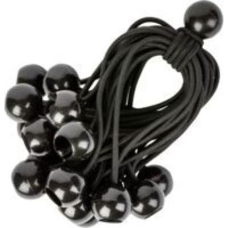Cordons élastiques avec boules lot 25 pièces 15 cm couleur noire, sangle tendue solide multifonction pour fixer bagages, bâches et équipements de camping (1/5)