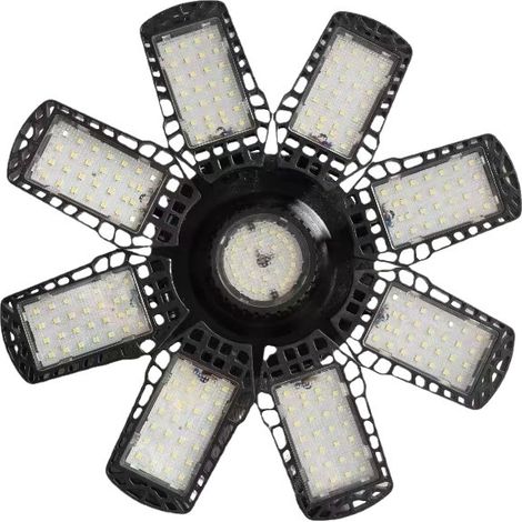 E27, lampe de garage à déformation pliante 8 + 1, lampe à feuilles pliable, éclairage d'entrepôt à LED (1/5)