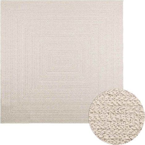 Teppich ZIZUR Creme 200x200 cm Jute-Optik Indoor und Outdoor