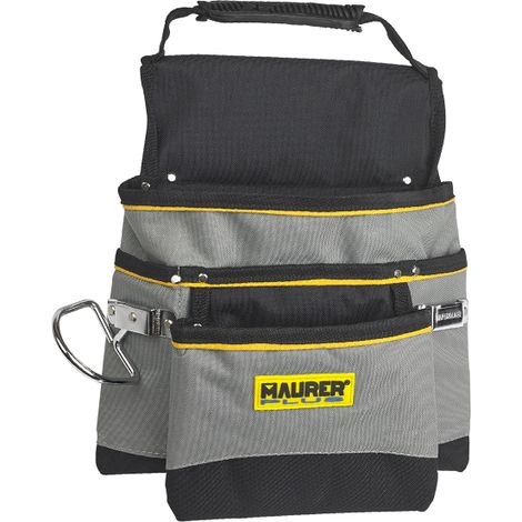 Borsa carpentiere 7 tasche in poliestere maurer con gancio portamartello