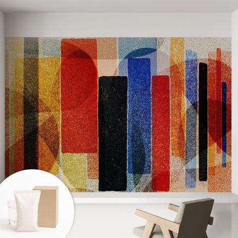 Tapete Vliestapete mit Kleber für Wohnzimmer Schlafzimmer Küche - Wanddekoration Geometrische Formen 152x104 cm (1/5)