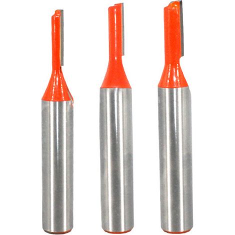 Fraise Droite - Queue 8 mm - Diamètres de Coupe 3 mm 4 mm 5 mm - Pour Bois et Panneaux - Lot de 3 (1/5)