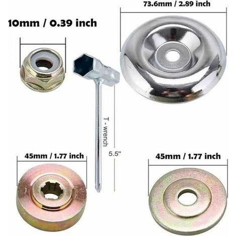 Ecrous - Tete Debroussailleuse - Lame Coupe-Bordures Universelle - Metal - Pour Machine A Fil Ou A Lame - 9 Unites (1/5)