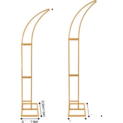 Hochzeitsbogenständer, langlebige Stahlkonstruktion, modernes Design, L, Gold (1/2)