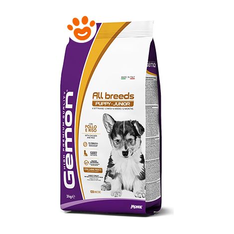 Monge Gemon Dog All Breed Puppy e Junior Pollo e Riso - Monge Gemon Dog All Breed Puppy e Junior Pollo e Riso - Sacco Da 15 Kg