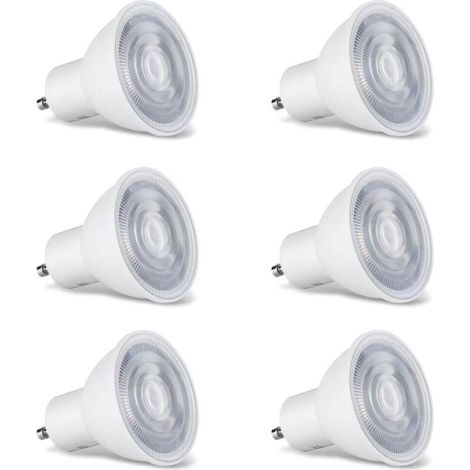 SABIR Ampoules GU10 Blanc Chaud 3000K,Ampoule LED GU10 5W Équivalent Incandescente 40W, 350LM Angle de Faisceau 180 degrés Larges Faisceaux, Non-dimmable Spot LED type GU10, Lot de 6 (1/5)