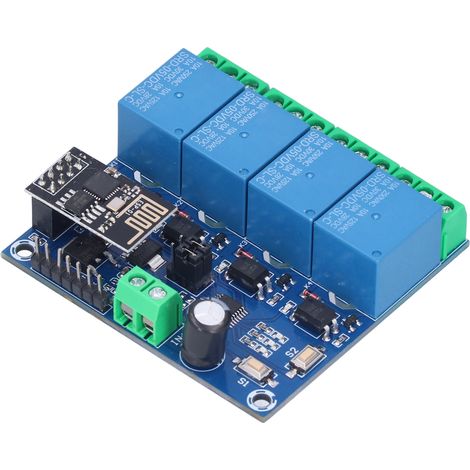 Interrupteur WiFi 4 canaux ESP8266, télécommande par application mobile pour système domotique, module relais 5V compatible Smart Home. (1/5)